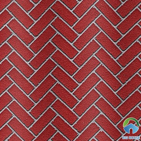 Map gạch đỏ chevron tông màu đỏ đậm không quá nổi bật Mẫu gạch đỏ lát sân men chevron với tông màu đỏ đậm