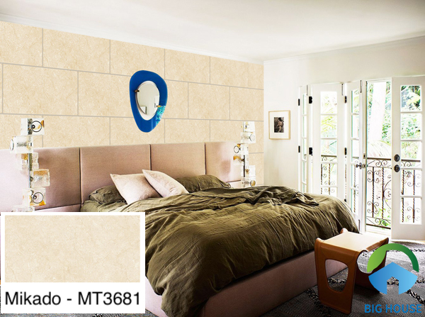 Gạch ốp tường phòng ngủ vân đá Mikado - MT3681 gam màu vàng ấm cúng