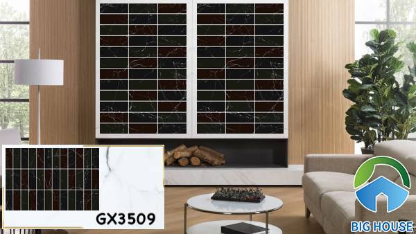 Gạch ốp tường màu đen Mikado GX3509 họa tiết dạng thẻ ấn tượng 